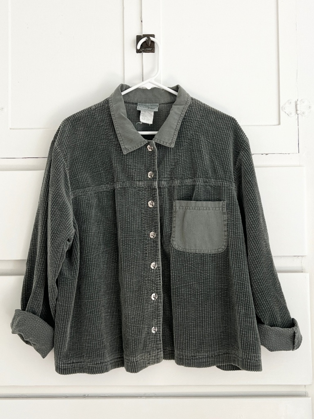 Studio Ease Sage Green Corduroy Shirt Jacket Plus Size 22W